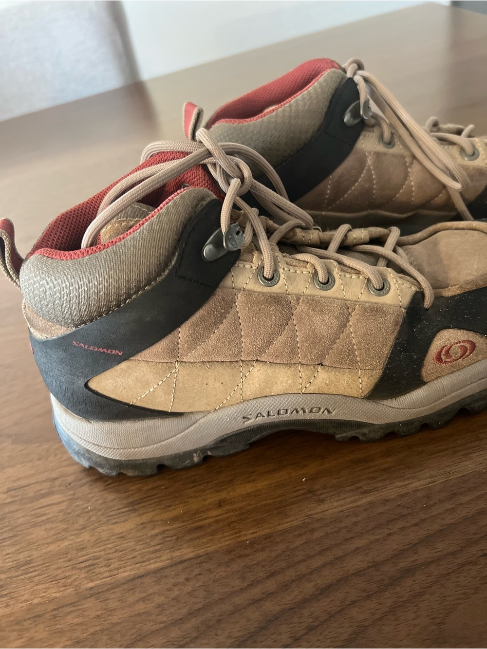 Salomon women’s Tan Hiking Boots - Durable Trail Mid-Top